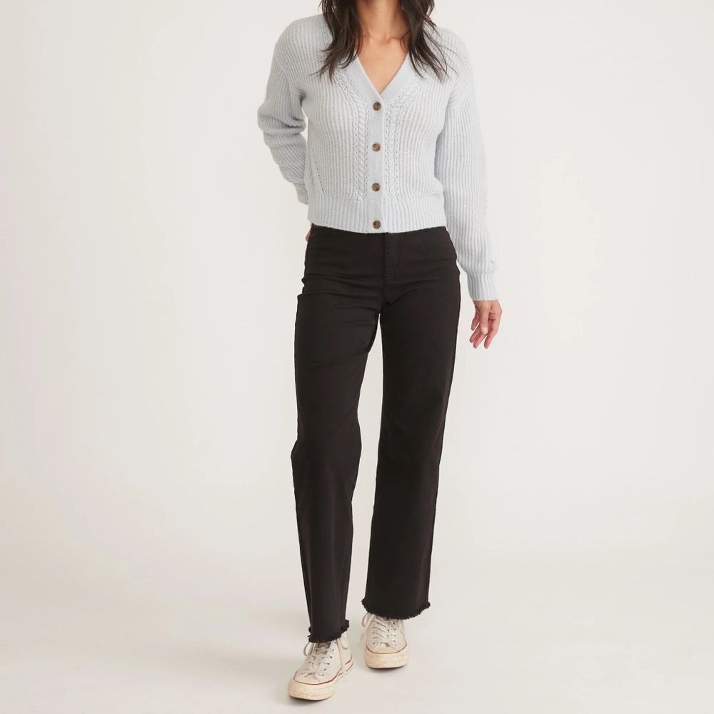 Marine Layer Bridget High Waisted Full Length Raw Edge Hem